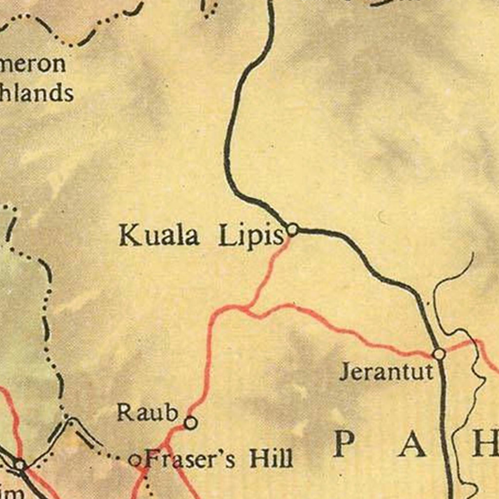 Vintage Malay Peninsula Map 1955