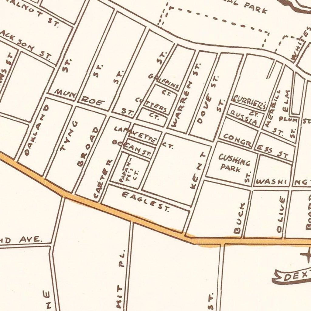 Vintage Map of Newburyport, Massachusetts 1955