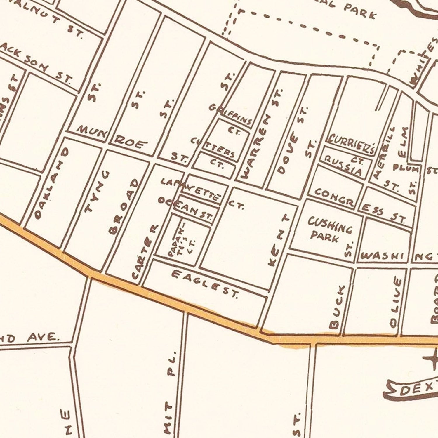 Vintage Map of Newburyport, Massachusetts 1955