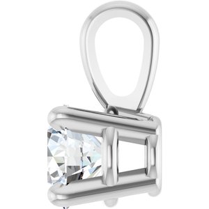 14K White 1/4 CT Lab-Grown Diamond Pendant
