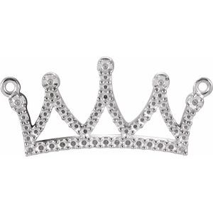 Sterling Silver Accented Petite Crown Necklace Center