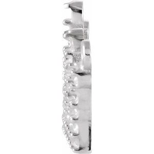 Sterling Silver Accented Petite Crown Necklace Center