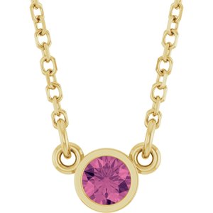 Bezel-Set Solitaire Birthstone Necklace