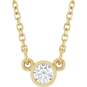 Bezel-Set Solitaire Birthstone Necklace