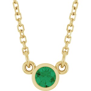 Bezel-Set Solitaire Birthstone Necklace