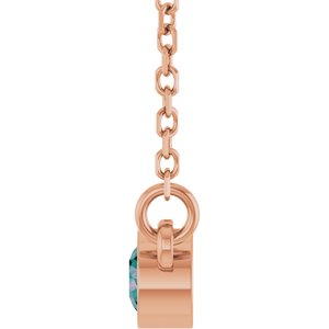 14K Rose Gold Lab-Grown Alexandrite Solitaire 16" Necklace