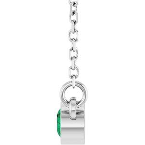 Platinum Lab-Grown Emerald Solitaire 16" Necklace