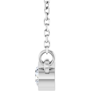 14K White Gold 1/6 CT Natural Diamond Solitaire 18" Necklace