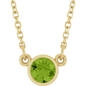 Bezel-Set Solitaire Birthstone Necklace