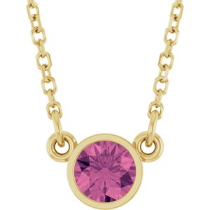 Bezel-Set Solitaire Birthstone Necklace