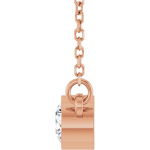 14K Rose Gold 1/4 CT Lab-Grown Diamond Solitaire 18" Necklace