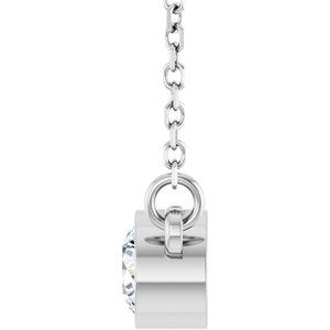 14K White Gold 1/4 CT Natural Diamond Solitaire 18" Necklace