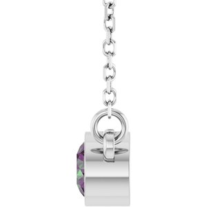 14K White Gold Lab-Grown Alexandrite Solitaire 16" Necklace