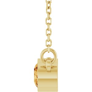 14K Yellow Gold Natural Citrine Solitaire 16" Necklace