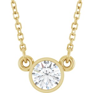 Bezel-Set Solitaire Birthstone Necklace