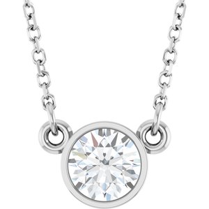 Bezel-Set Solitaire Birthstone Necklace
