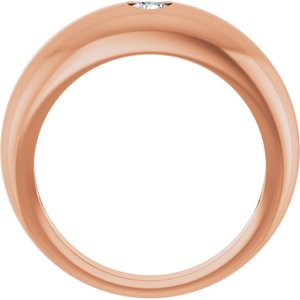 14K Rose Gold 1/4 CT Lab-Grown Diamond Dome Ring