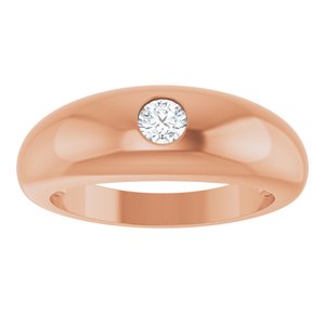 14K Rose Gold 1/4 CT Lab-Grown Diamond Dome Ring