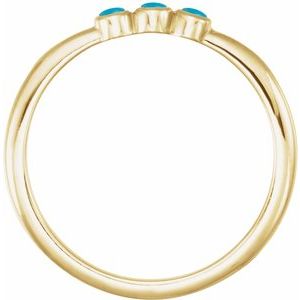 14K Yellow Gold Natural Turquoise Stackable Ring