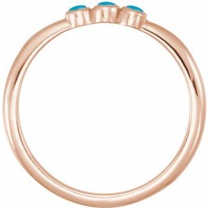 14K Rose Gold Natural Turquoise Stackable Ring