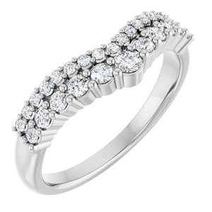 Platinum 3/8 CTW Lab-Grown Diamond Contour Band