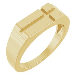 Rectangle Cross Signet Ring