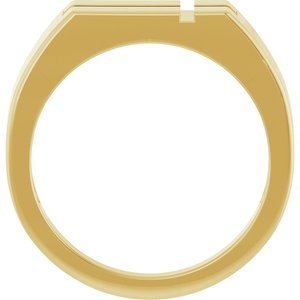 Rectangle Cross Signet Ring