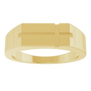 Rectangle Cross Signet Ring
