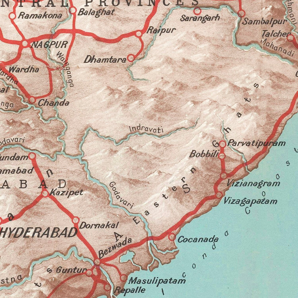 Vintage India Tourist Map 1930