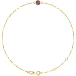 14K Yellow Gold Lab-Grown Alexandrite 6 1/2-7 1/2" Bracelet