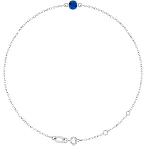 14K White Gold Lab-Grown Blue Sapphire 6 1/2-7 1/2" Bracelet