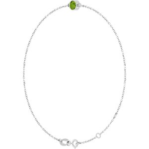 14K White Gold Natural Peridot 6 1/2-7 1/2" Bracelet – image 2