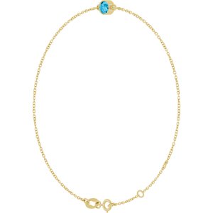 14K Yellow Gold Natural Aquamarine 6 1/2-7 1/2" Bracelet – image 2
