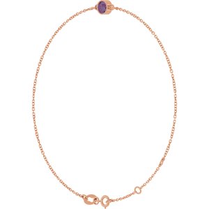 14K Rose Gold Lab-Grown Alexandrite 6 1/2-7 1/2" Bracelet – image 2