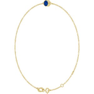 14K Yellow Gold Natural Blue Sapphire 6 1/2-7 1/2" Bracelet – image 2