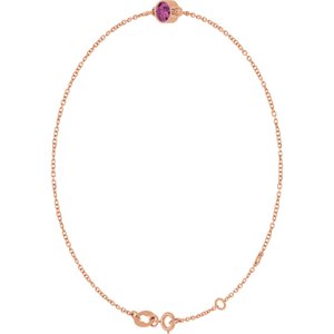 14K Rose Gold Natural Pink Tourmaline 6 1/2-7 1/2" Bracelet – image 2
