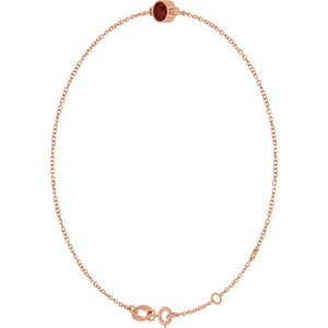 14K Rose Gold Natural Mozambique Garnet 6 1/2-7 1/2" Bracelet – image 2