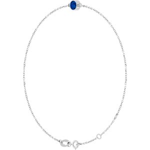 14K White Gold Lab-Grown Blue Sapphire 6 1/2-7 1/2" Bracelet – image 2
