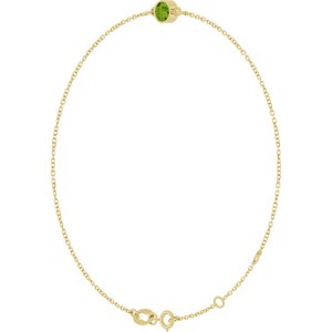 14K Yellow Gold Natural Peridot 6 1/2-7 1/2" Bracelet – image 2