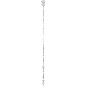 14K White Gold Natural White Sapphire 6 1/2-7 1/2" Bracelet