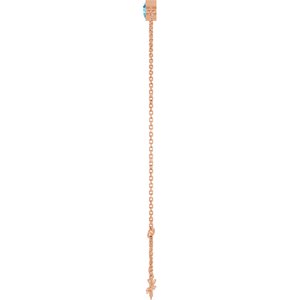 14K Rose Gold Natural Blue Zircon 6 1/2-7 1/2" Bracelet – image 3