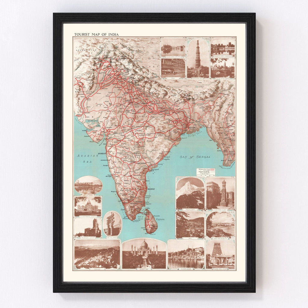Vintage India Tourist Map 1930