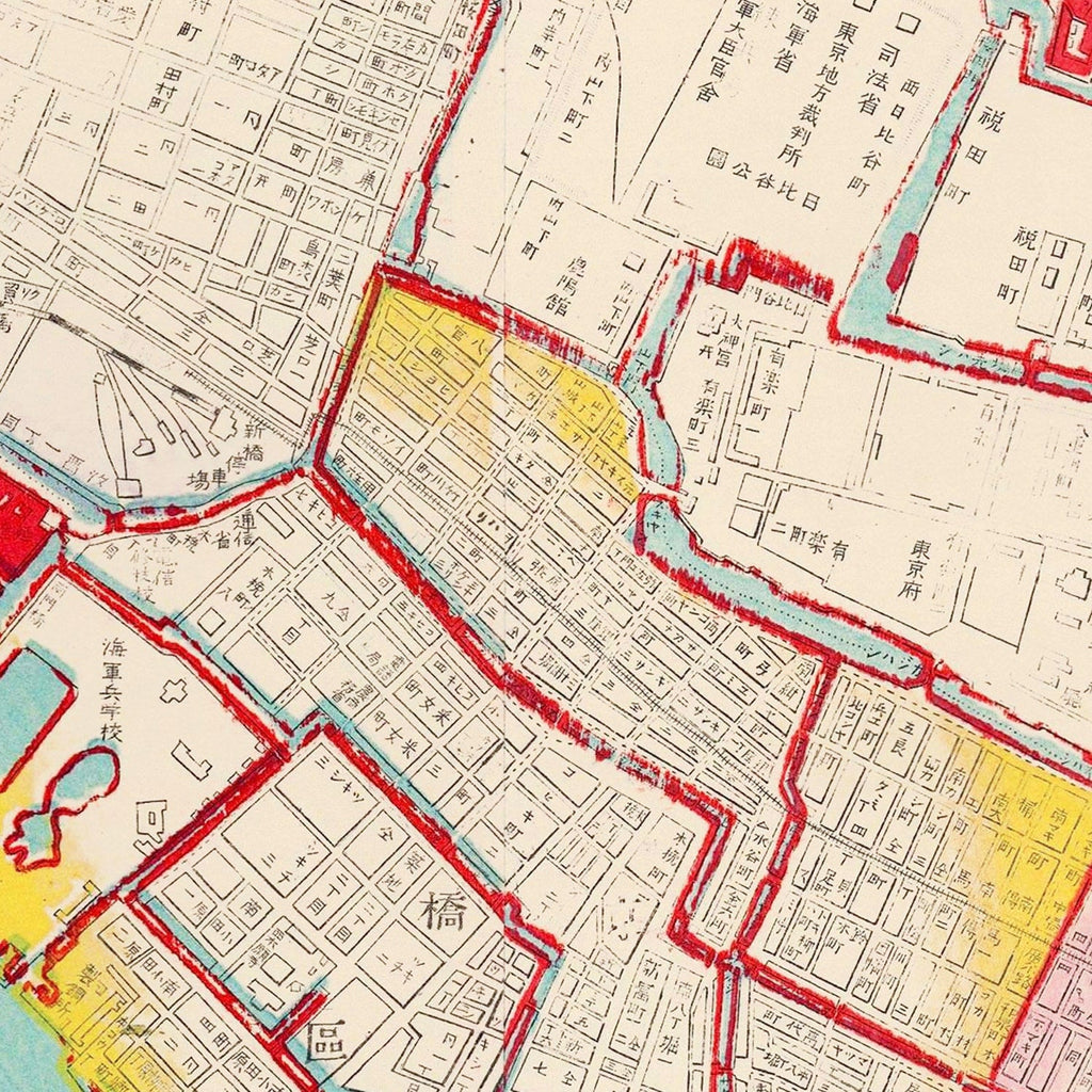 Vintage Map of Tokyo, Japan 1895