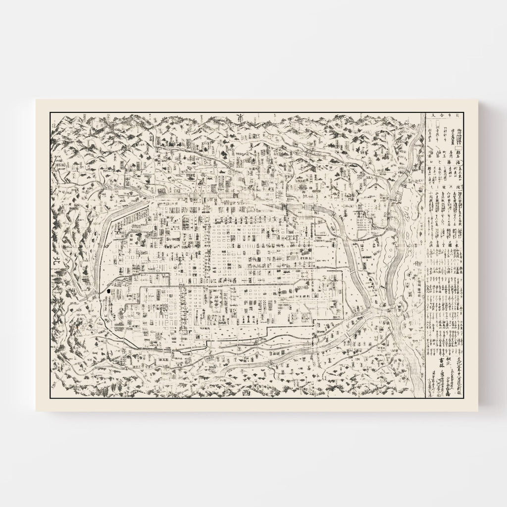 Vintage Map of Kyoto, Japan 1812