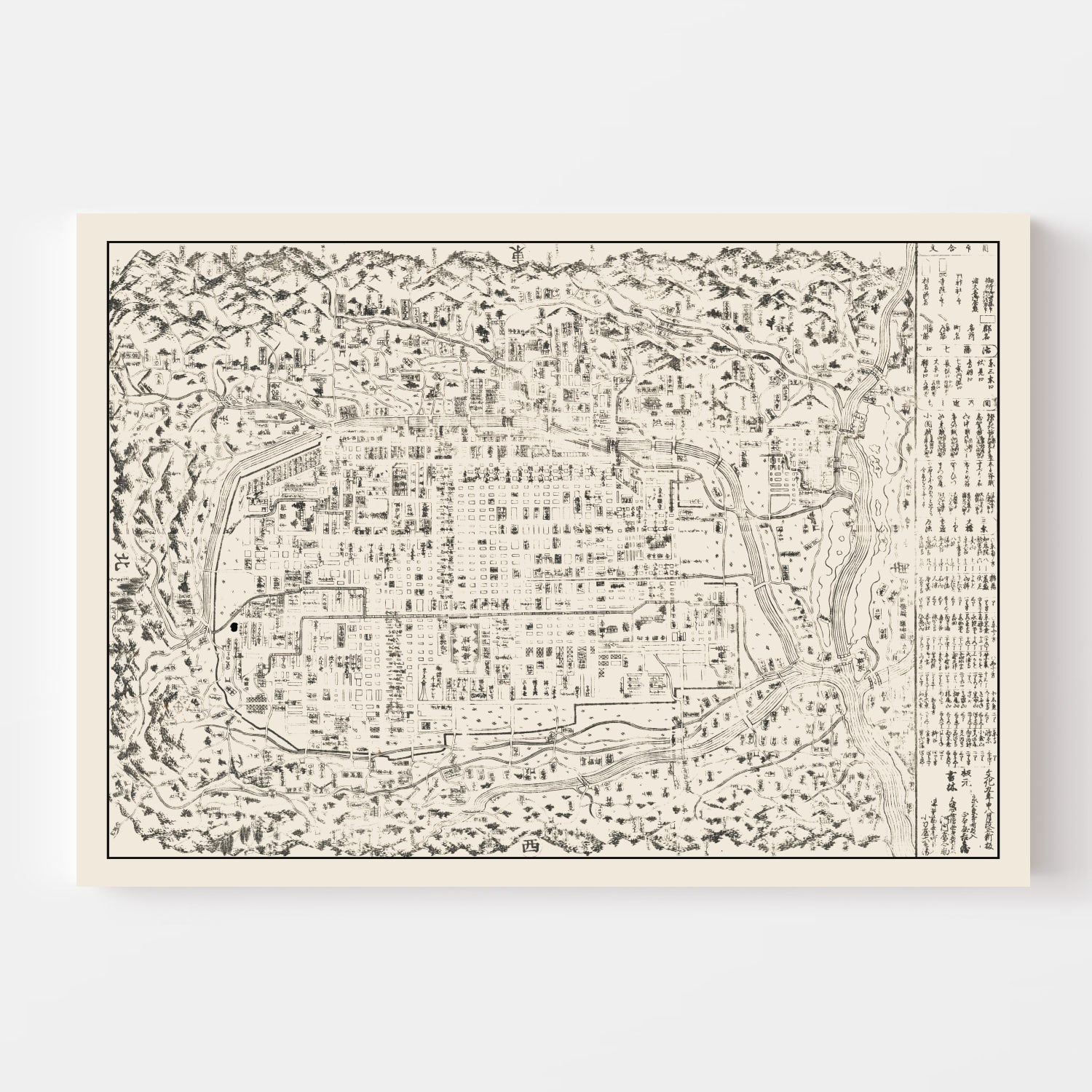 Vintage Map of Kyoto, Japan 1812