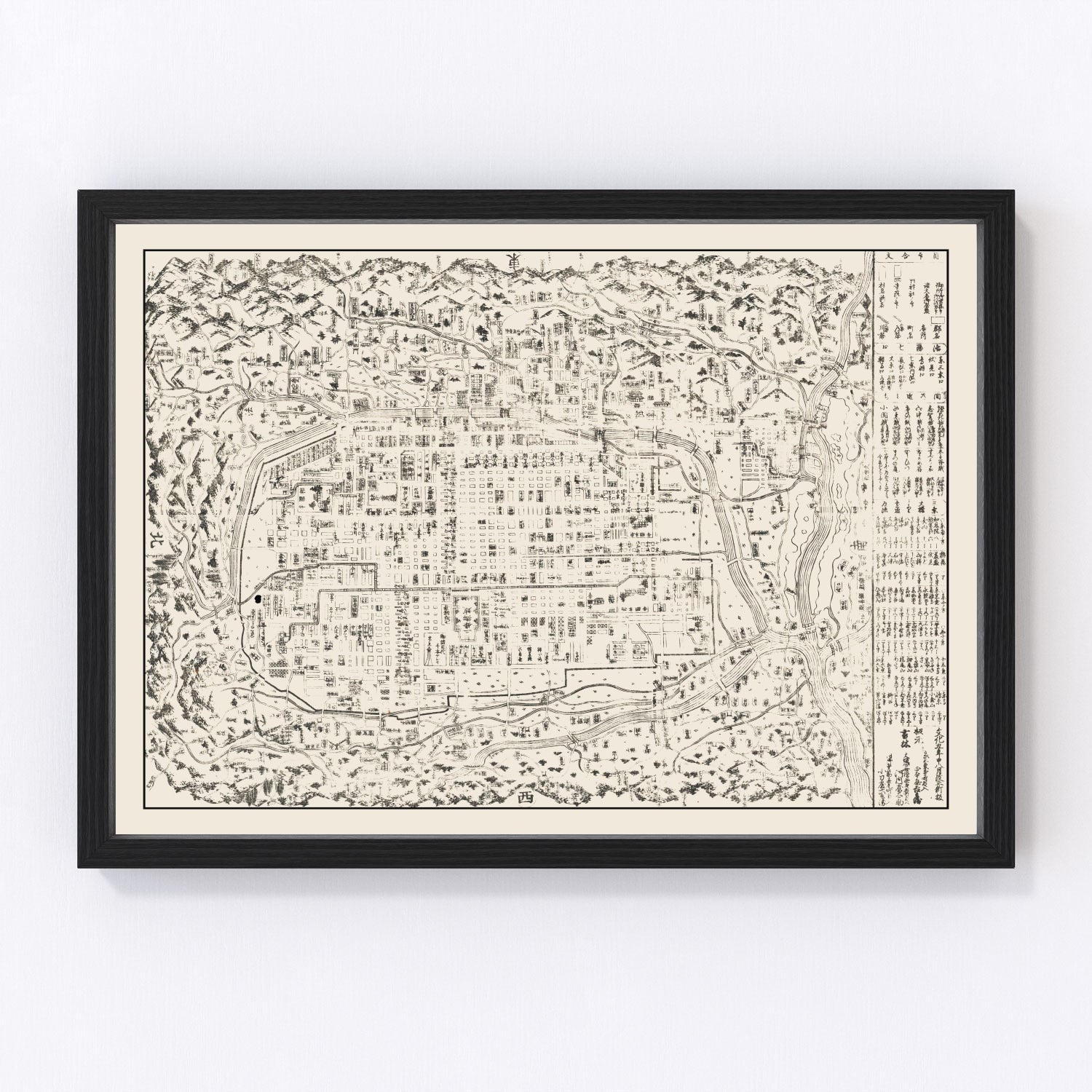Vintage Map of Kyoto, Japan 1812