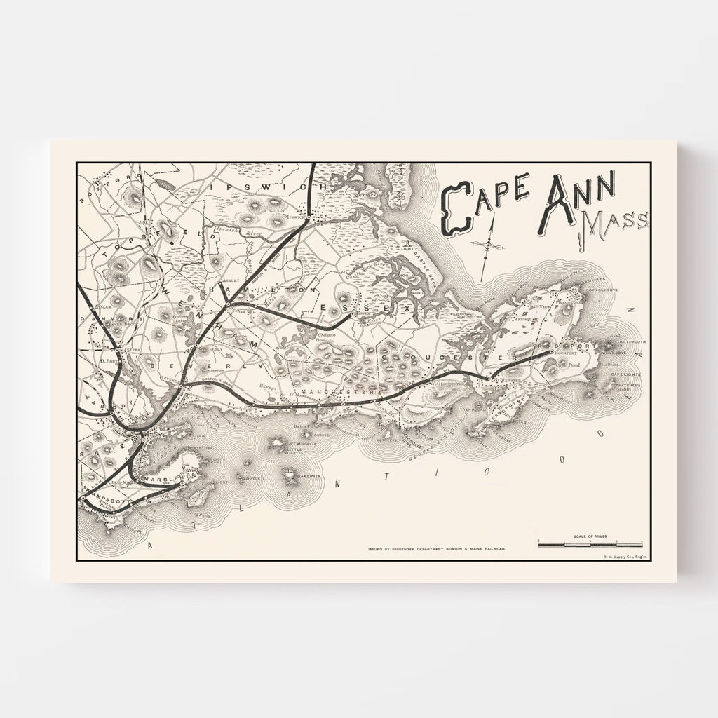 Vintage Cape Ann Map 1889