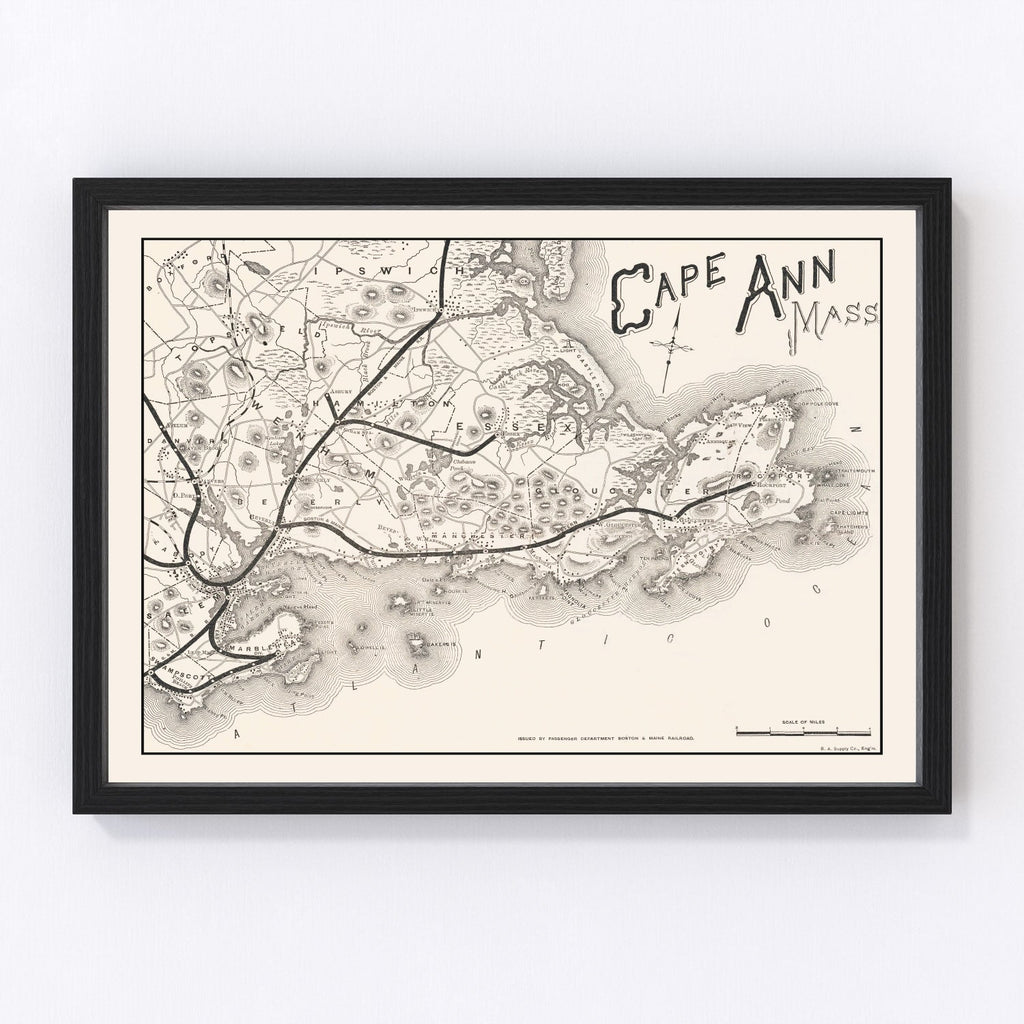 Vintage Cape Ann Map 1889