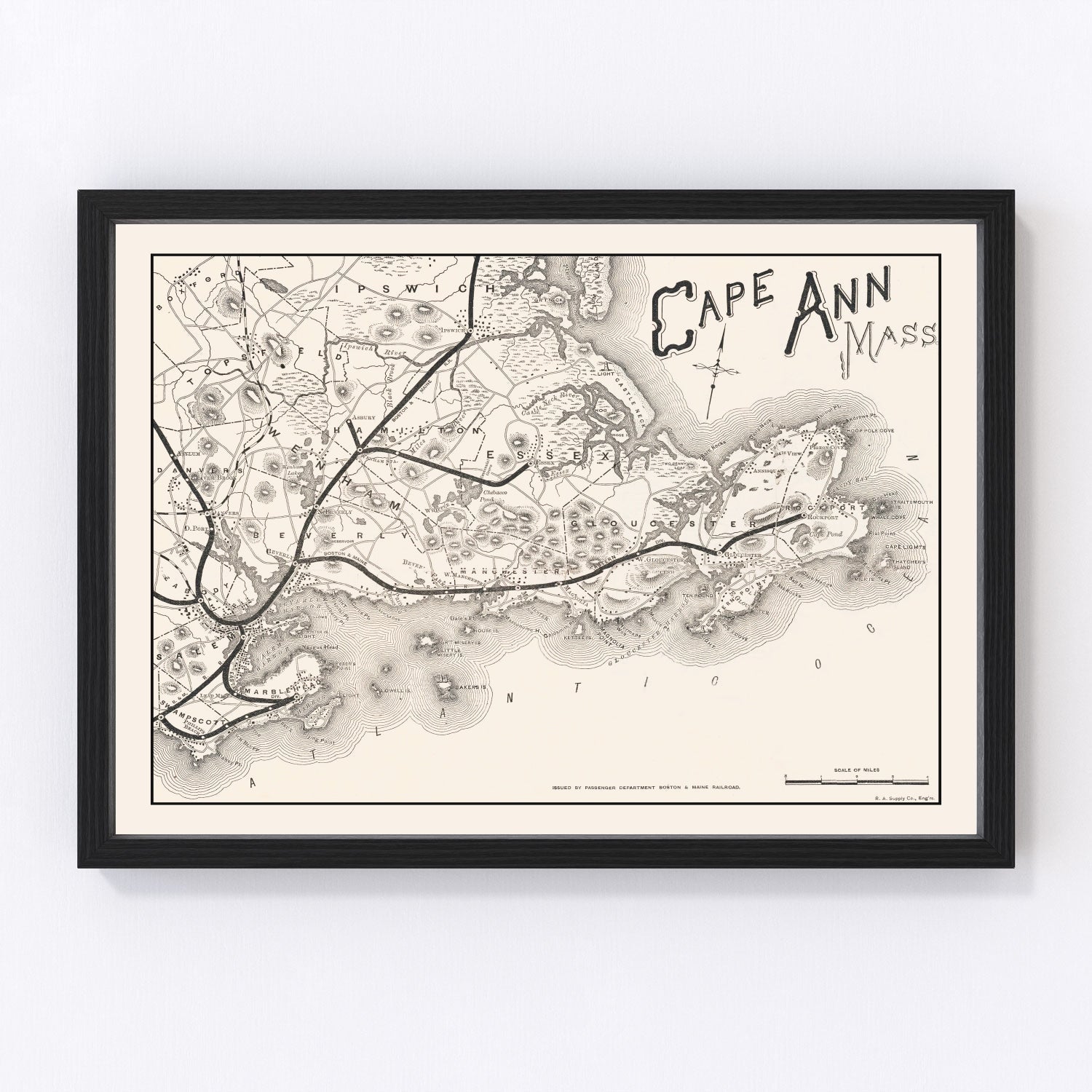 Vintage Cape Ann Map 1889