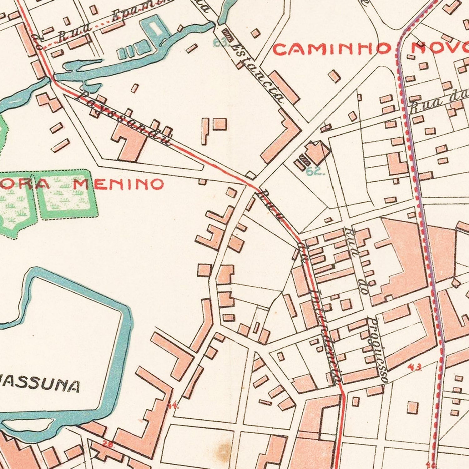 Vintage Map of Recife, Brazil 1914